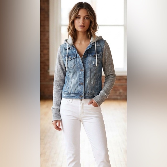 Free People Jackets & Blazers - Free People Blue and Gray Jean Jacket